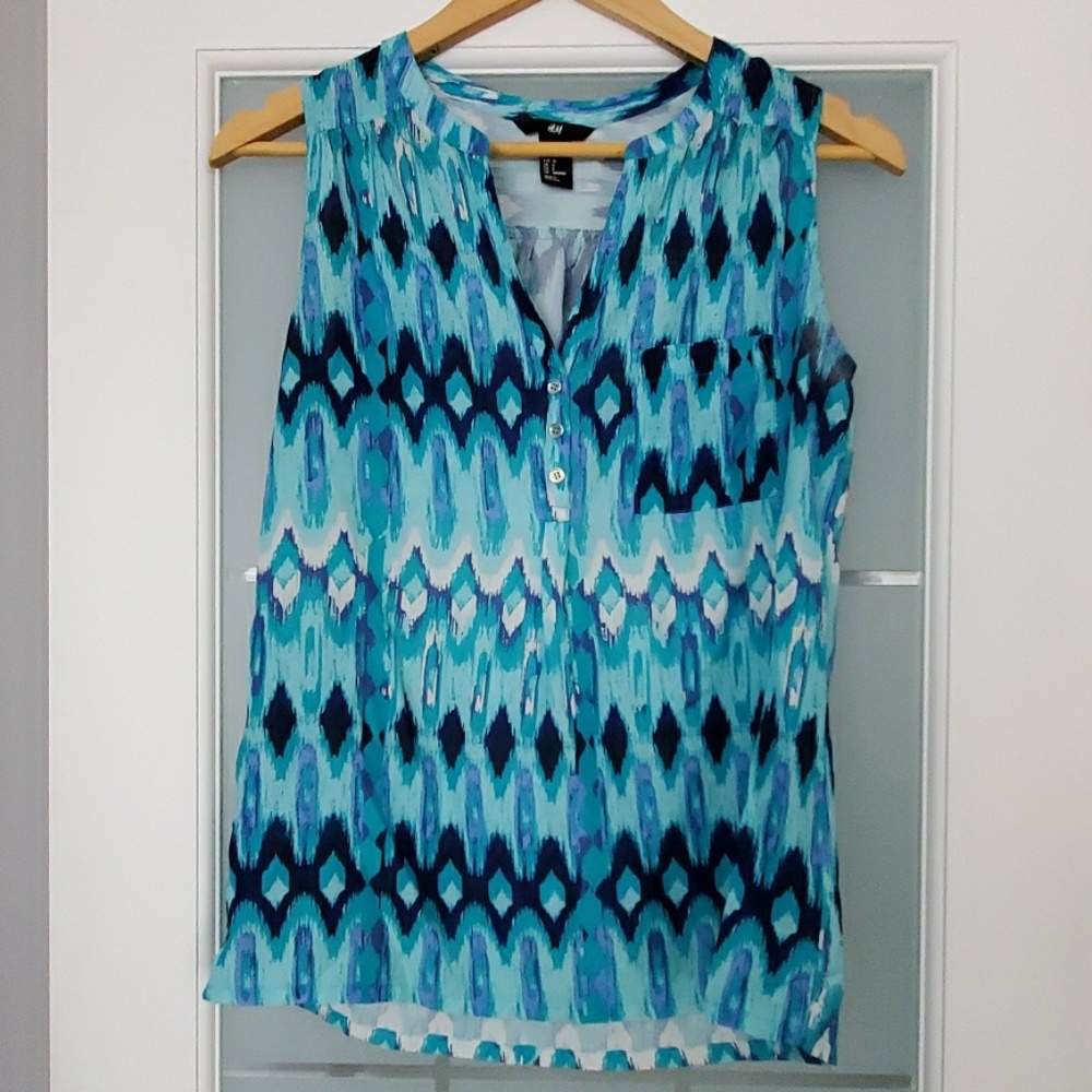 Teal Sleeveless Blouse